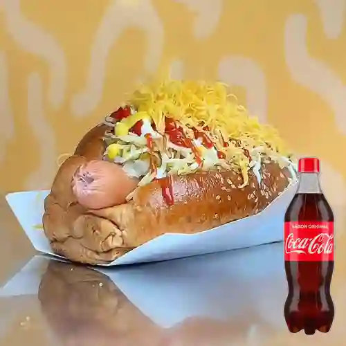 Combo Perro Doble Salchicha + Coca-cola 500ml