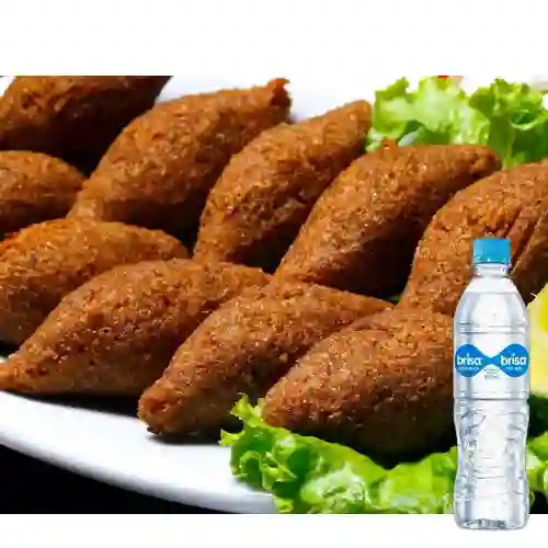 Bandeja 10 Quibbes Fritos +Agua Brisa 600ml