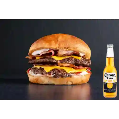 Combo Hamburguesa Clásica Doble + Corona 330 ml