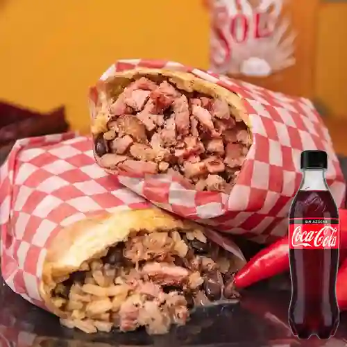 Combo Burritos de Pollo en Mole +Cocacola S/az 500ml