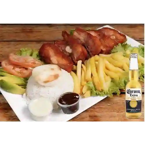 Combo Costilla Ahumada + Corona 350 ml