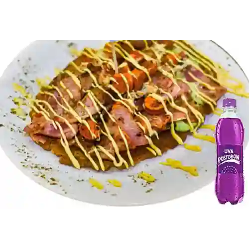 Combo Patacón Gourmet Sencillo 3 + Uva Postobon 250 ml