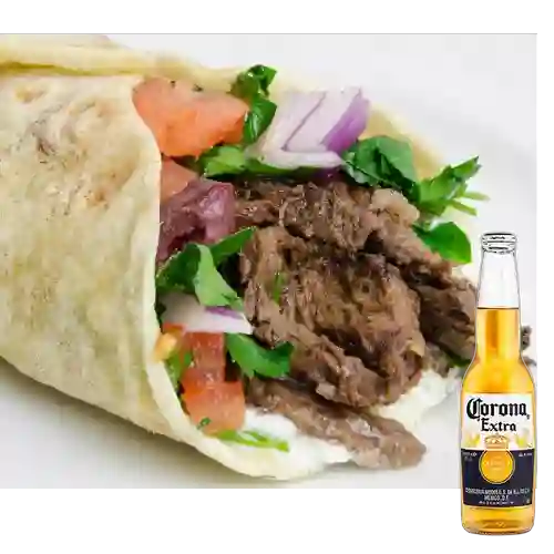 Combo Shawarma Beef + Corona 250 ml