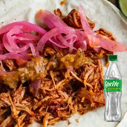Combo Quesadilla de Cochinita Pibil +Sprite Orig 400ml