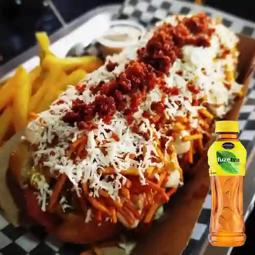 Combo Mucho Perro + Fuze Tea Limón 400ML