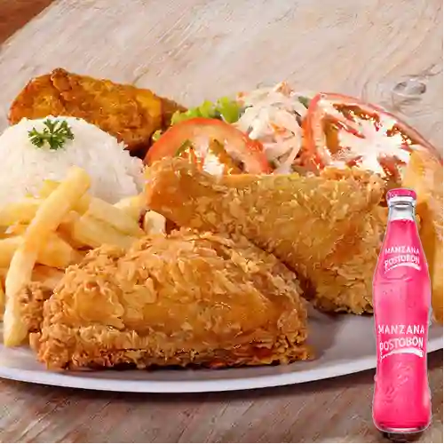 Combo Bandeja de Pollo + Postobón Manzana 350 ml