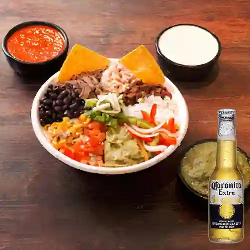 Combo Tazón de 1 Carne + Cerveza Coronita Bot. 210ml