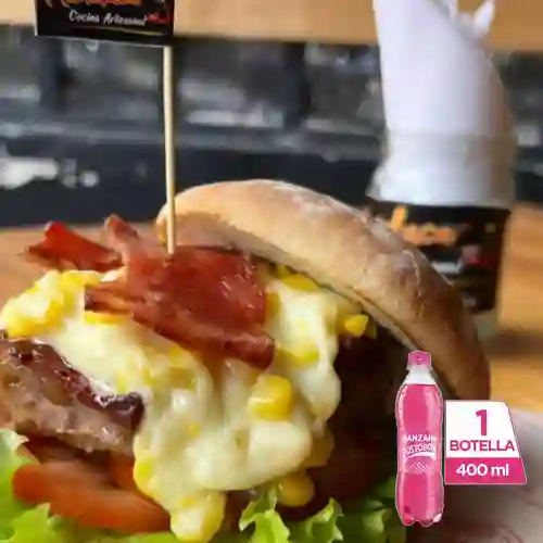 Combo Hamburguesa Tierna + Postobón Manzana 400 ml