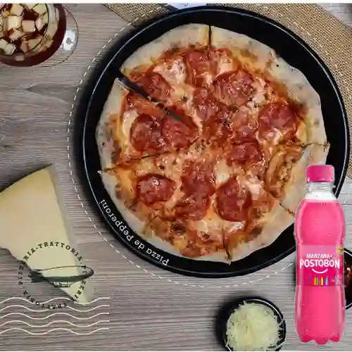 Combo Pizza Pepperoni + Gaseosa 250 ml