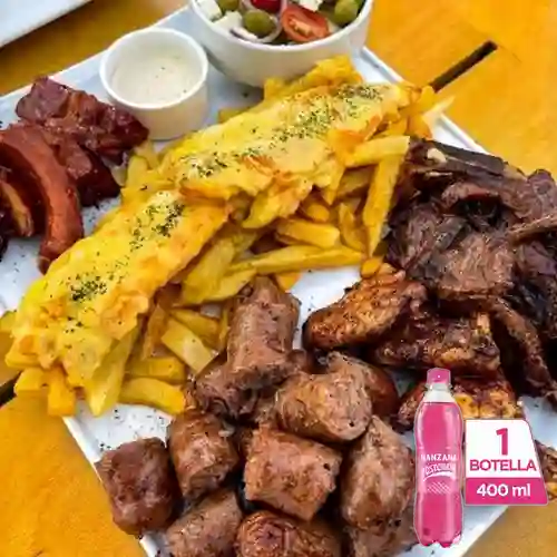 Parrillada 3 Carnes +Gaseosa Manzana 400ml