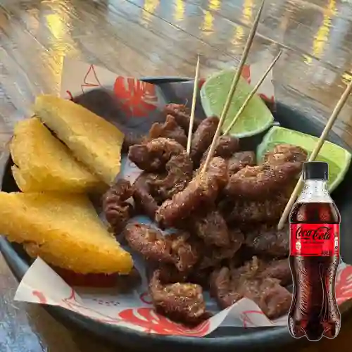 Combo Chunchulo c/ Arepa Frita +Cocacola S/az 400ml