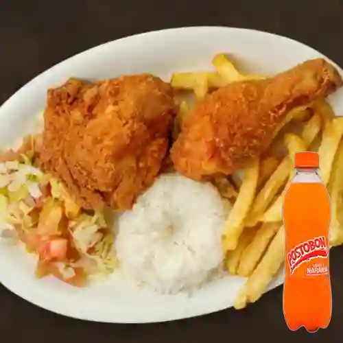 Combo Bandeja con Broaster + Postobón Naranja 350 ml