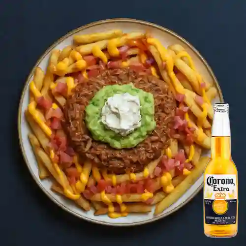 Combo Papas Pulled Pork Cerdo Desmechado + Corona 330ml