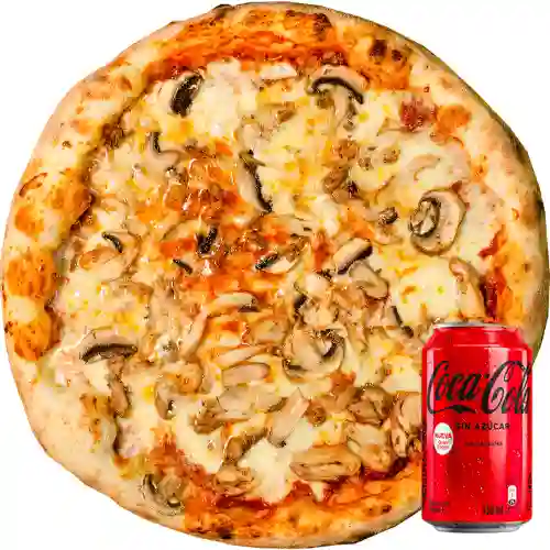 Pizza Pollo Griego&Champiñones +Cocacola S/az 330ML