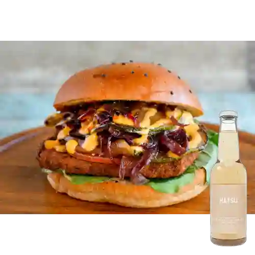 Hamburguesa Falafel Garbanzo +Hatsu Uva Blanca&Romero 300ml