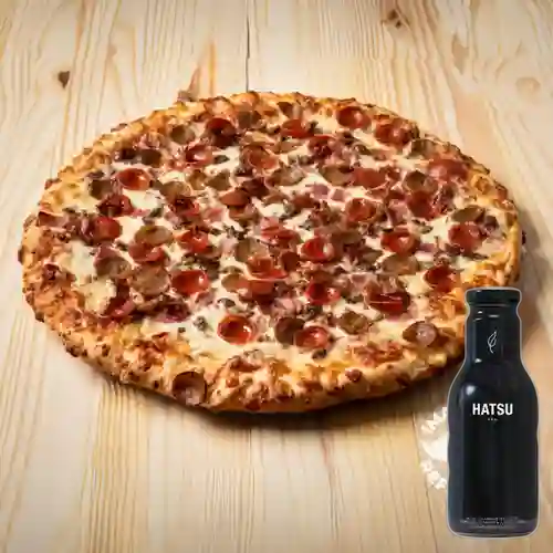 Combo Pizza 4 Carnes Pequeña + Hatsu Negro 400 ml