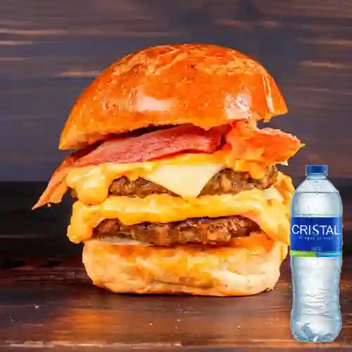 Combo Hamburguesa Maiden + Agua Cristal