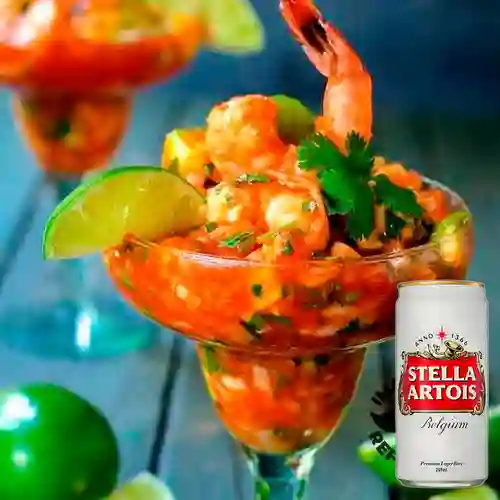 Combo Cóctel de Camarón + Stella Artois 330 ml