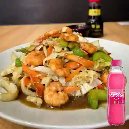Combo Chop Suey Pollo&Camarón +Postobón Manzana 250ml