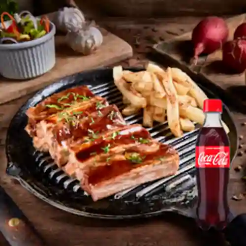 Combo Costillas a la Bbq +Cocacola Orig 450 ml
