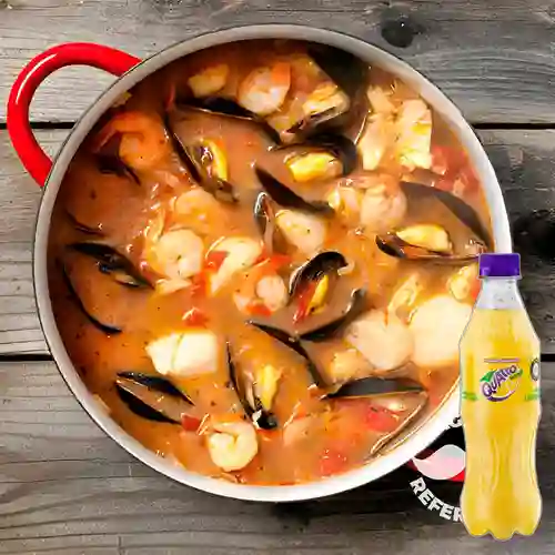 Combo Cazuela de Mariscos + Quatro Original 400ML