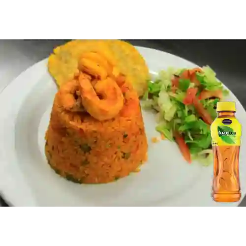 Combo Arroz con Camarones + Fuze Tea Limón 400ML