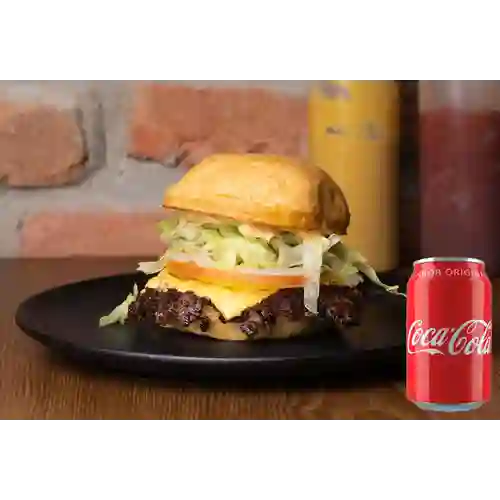 Combo Single Smash Cheeseburger + Cocacola Orig 330 ml