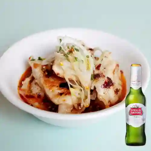 Combo Dumplings de Camarón + Stella Artois Bot. 330ml