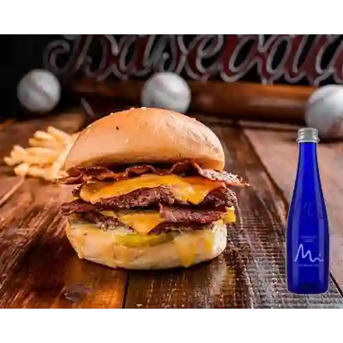 Bacon Doble Smashed Burger +Manantial S/gas 400ml