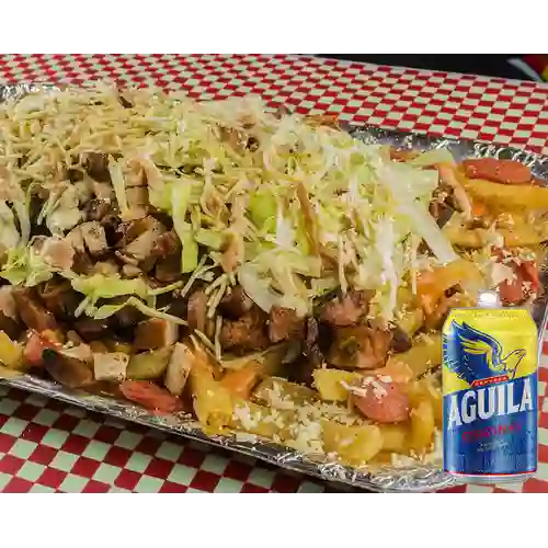 Combo Salchipapa Super Combinada Al 100 +Aguila 355ml