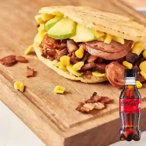 Combo Arepa Ranchera + Coca Cola Sin Azúcar 250ML