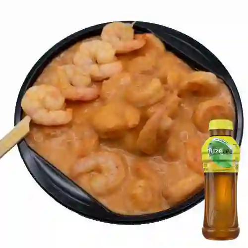 Combo Cazuela de Camarones + Fuze Tea Limón 400 ml