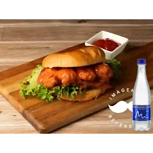 Combo Bufalo Burguer + Manantial Sin Gas 600ML