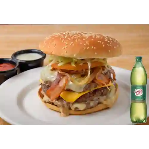 Combo Hamburguesa Triple + Canada Dry 1.5 L
