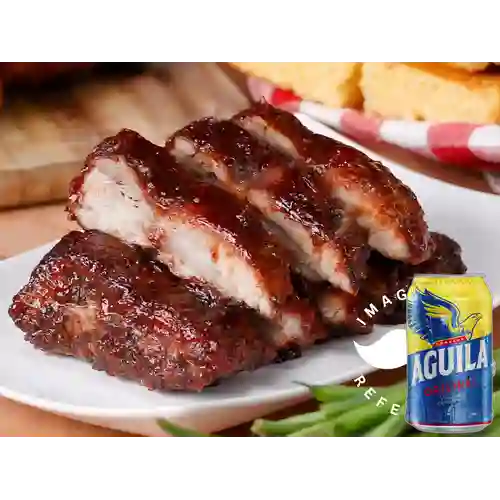 Combo Costillas de Cerdo + Aguila Orig Lta 330ml