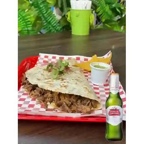 Combo Quesabirria + Stella Artois 355 ml