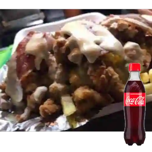 Combo Salchipapa de Crispetas de Pollo +Cocacola 400ml