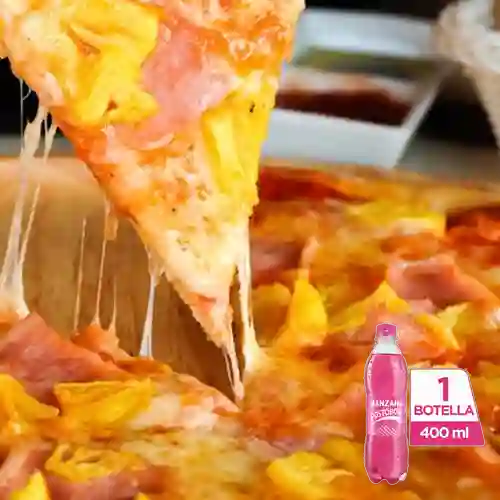 Combo Pizza Hawaiana Personal +Postobón Manzana 400ml