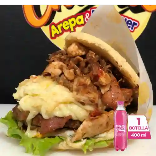 Combo Arepa Super Explosiva + Postobón Manzana 400 ml