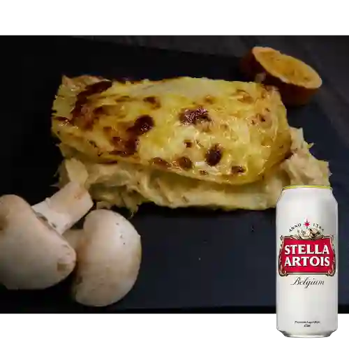 Combo Pollo Champi Mediana + Stella Artois