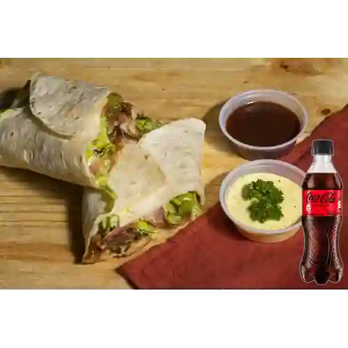 Combo Kebab en Tortilla + Coca Cola Sin Azúcar 400 ml