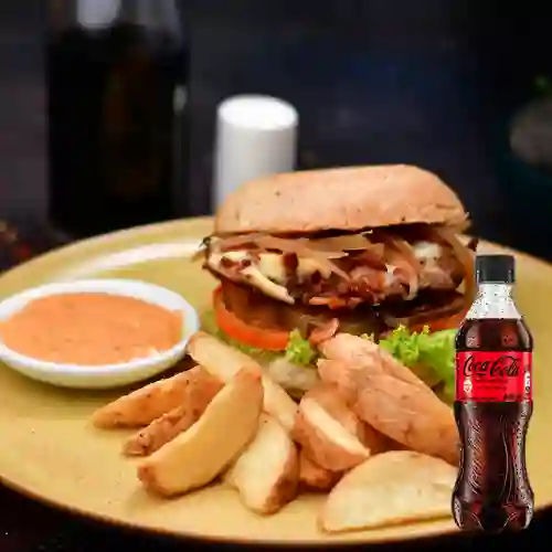 Combo Hamburguesa Casera + Coca Cola Sin Azúcar 400 ml