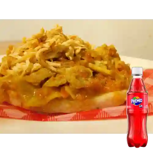 Combo Arepa Mixta Pollo Mondongo + Premio 400 ml