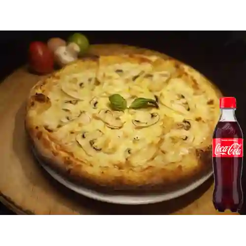 Combo Pizza Pollo Champiñón + Coca-Cola 400 ML