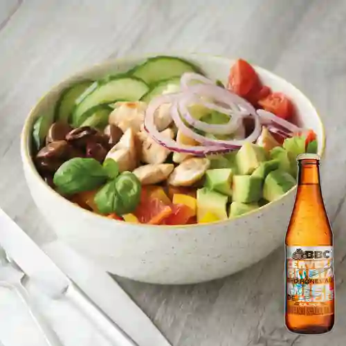 Combo Bowl de Pollo + BBC Cajica Honey Ale 330 ml