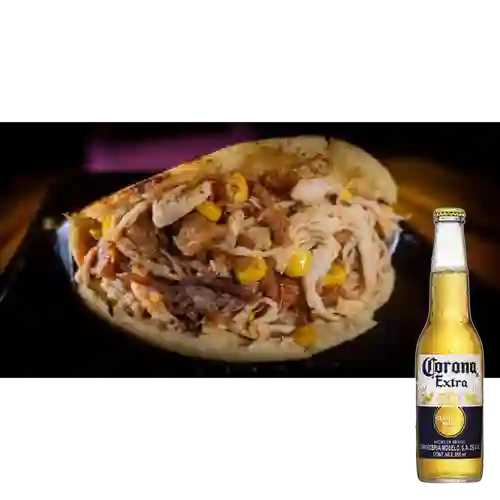 Combo Arepa Neymar + Corona Extra 355 ml