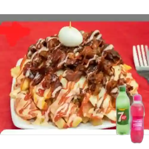 Salchipapa Especial Tocineta&Queso +Manzana 250ml