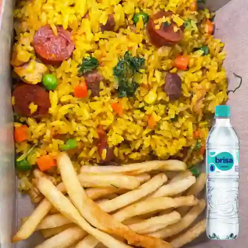 Arroz Mixto Porcion Personal +Agua Brisa S/Gas 600ml