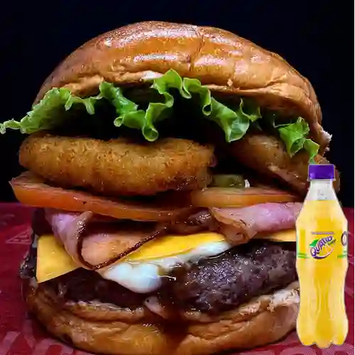 Combo La Cuarentona Burger + Quatro Original 400ML