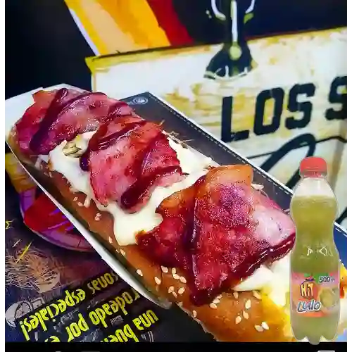 Combo Perro Doble Cañón con Tocineta + Hit Lulo 500 ml